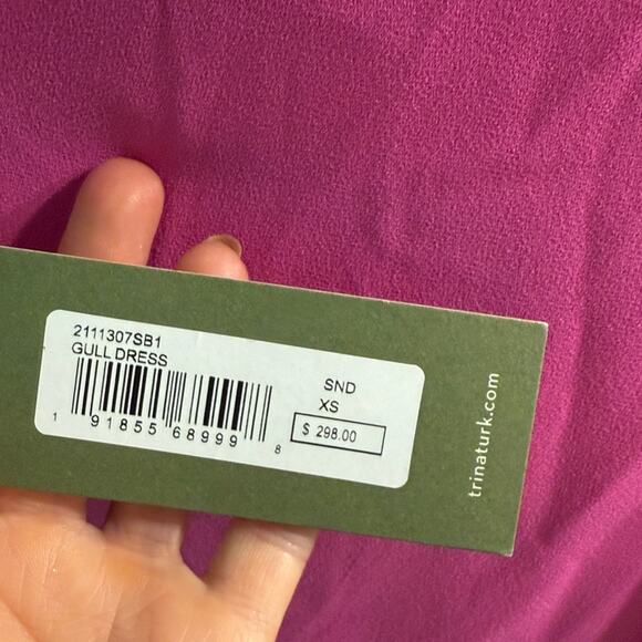 Trina Turk Gull Asymmetric Fringe Hem One Shoudler Dress Size XS NWT Boho Glam - Picture 3 of 7